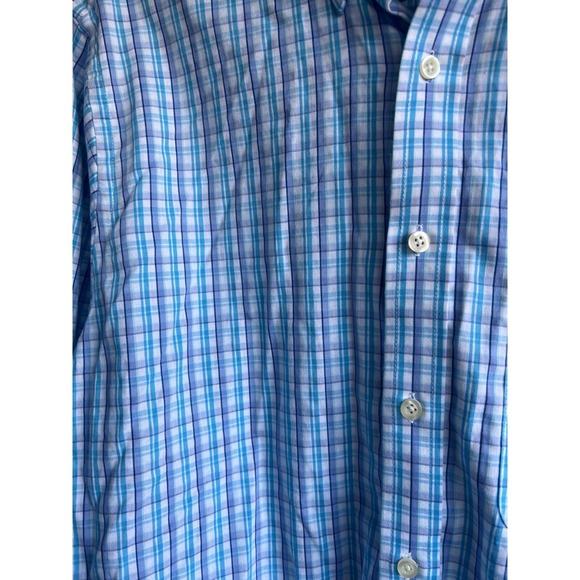 CHAPS Men's M Dress Shirt Checkered Classic Fit Long Sleeve Twill Easy Care - Picture 3 of 7